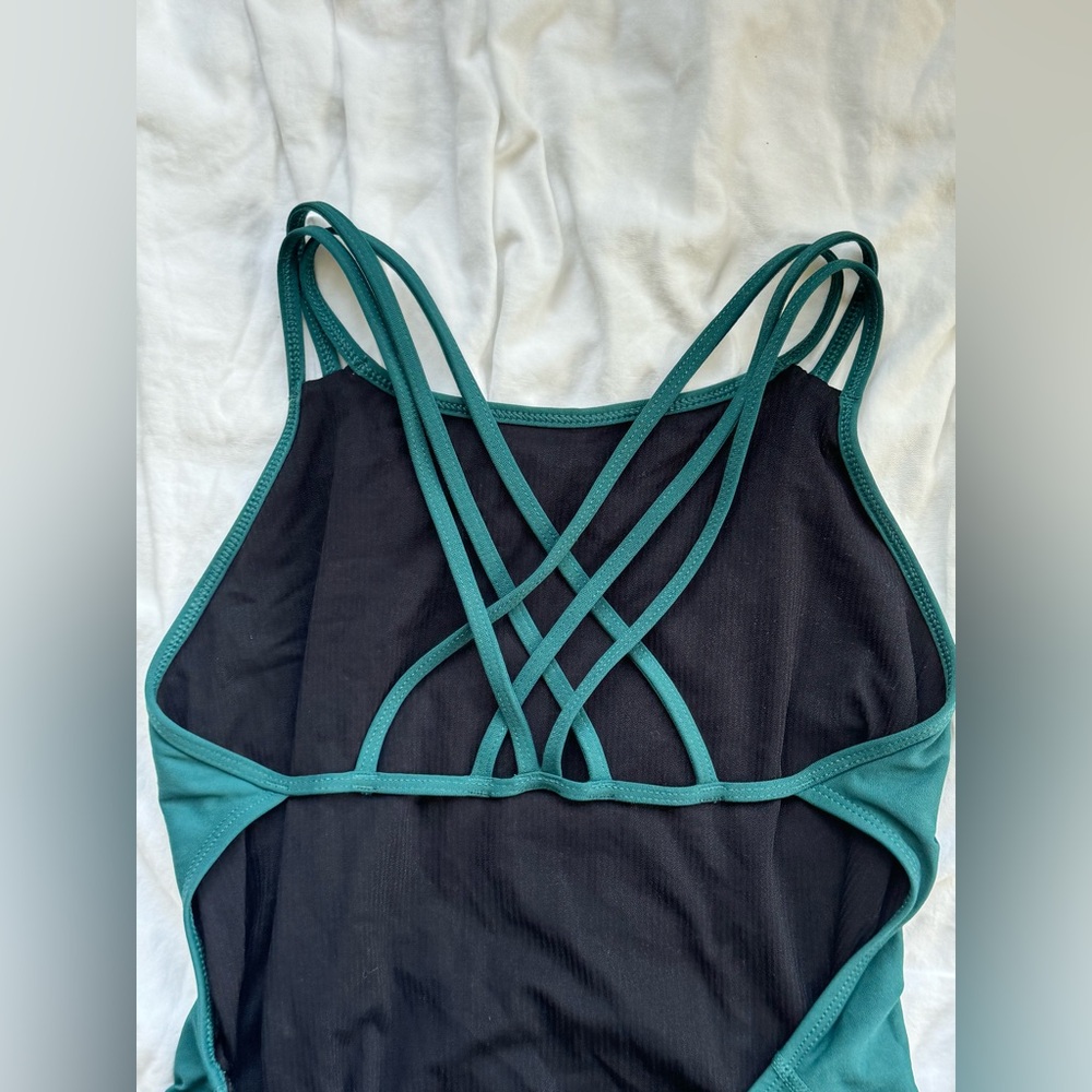 Jolyn Clothing Teal and Black One-Piece Swimsuit